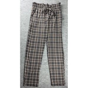 JOE B by JOE BENBASSET Pull-on Stretch Plaid Paper Bag Ankle Pants Medium